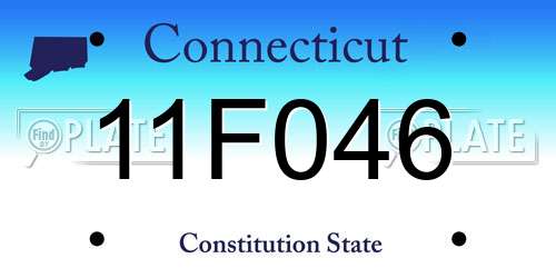 11F046 Connecticut License Plate