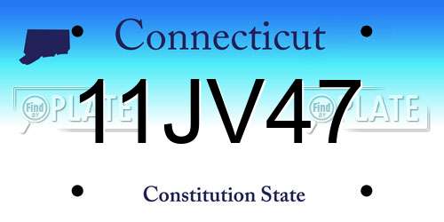 11JV47 Connecticut License Plate
