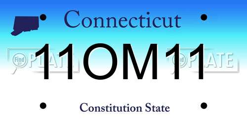 11OM11 Connecticut License Plate