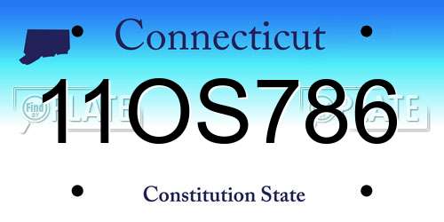 11OS786 Connecticut License Plate