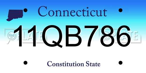 11QB786 Connecticut License Plate