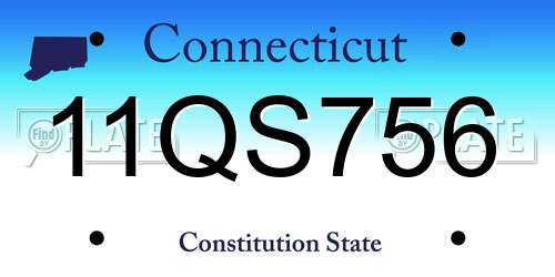 11QS756 Connecticut License Plate