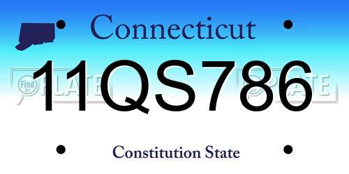 11QS786 Connecticut License Plate