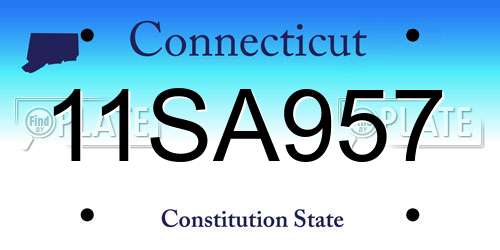 11SA957 Connecticut License Plate