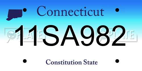 11SA982 Connecticut License Plate