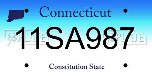 11SA987 Connecticut License Plate