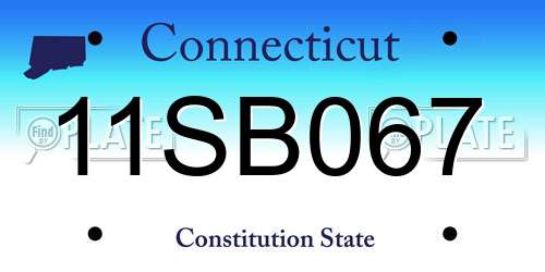 11SB067 Connecticut License Plate