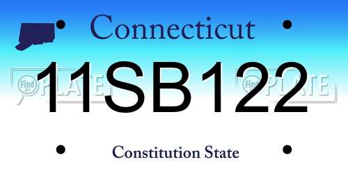 11SB122 Connecticut License Plate