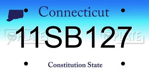 11SB127 Connecticut License Plate