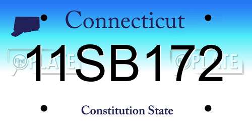 11SB172 Connecticut License Plate