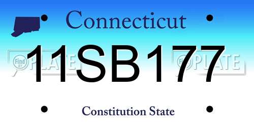 11SB177 Connecticut License Plate