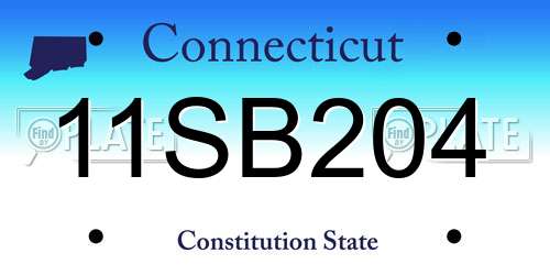 11SB204 Connecticut License Plate