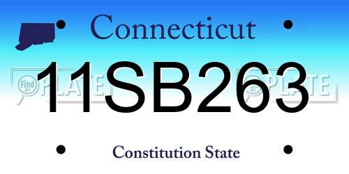 11SB263 Connecticut License Plate