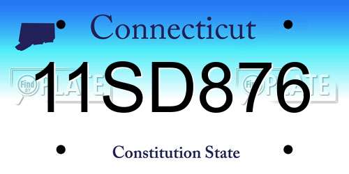 11SD876 Connecticut License Plate