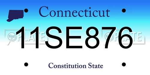 11SE876 Connecticut License Plate