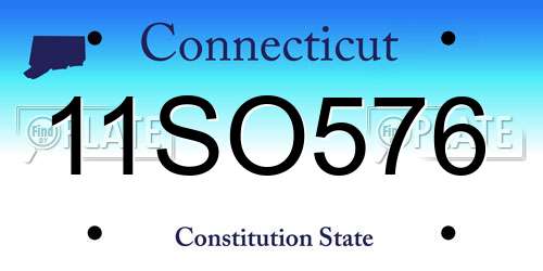 11SO576 Connecticut License Plate