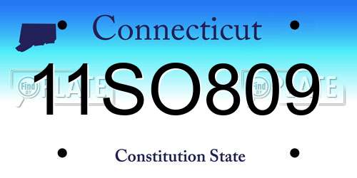 11SO809 Connecticut License Plate
