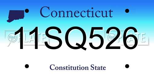 11SQ526 Connecticut License Plate