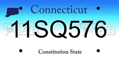 11SQ576 Connecticut License Plate