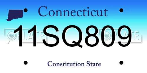 11SQ809 Connecticut License Plate