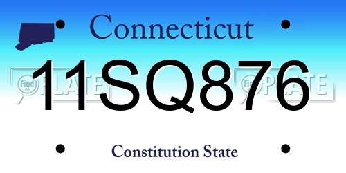 11SQ876 Connecticut License Plate