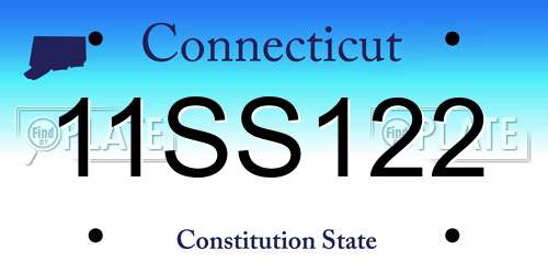 11SS122 Connecticut License Plate