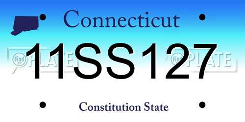 11SS127 Connecticut License Plate