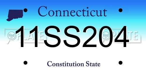 11SS204 Connecticut License Plate