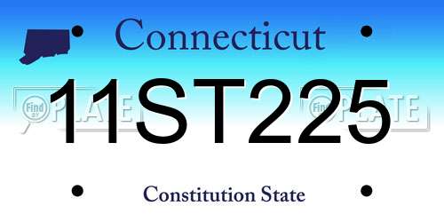 11ST225 Connecticut License Plate