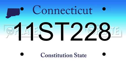 11ST228 Connecticut License Plate