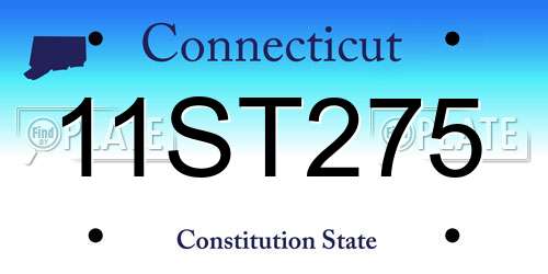11ST275 Connecticut License Plate