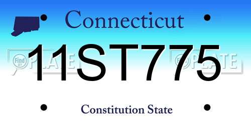 11ST775 Connecticut License Plate