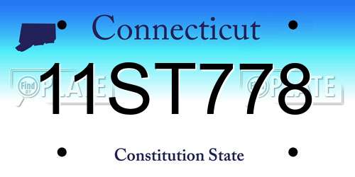 11ST778 Connecticut License Plate