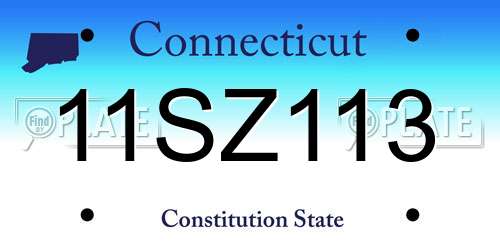 11SZ113 Connecticut License Plate
