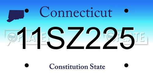 11SZ225 Connecticut License Plate