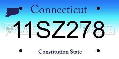 11SZ278 Connecticut License Plate