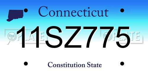 11SZ775 Connecticut License Plate
