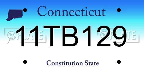 11TB129 Connecticut License Plate