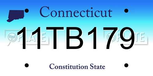 11TB179 Connecticut License Plate