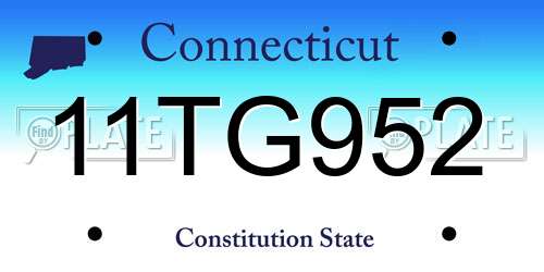 11TG952 Connecticut License Plate