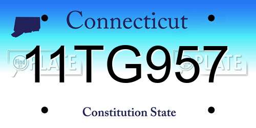 11TG957 Connecticut License Plate