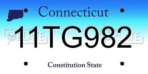 11TG982 Connecticut License Plate