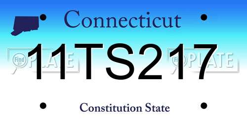 11TS217 Connecticut License Plate