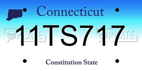 11TS717 Connecticut License Plate