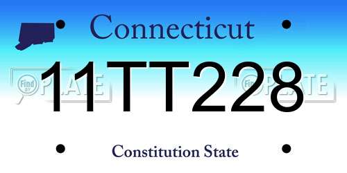 11TT228 Connecticut License Plate