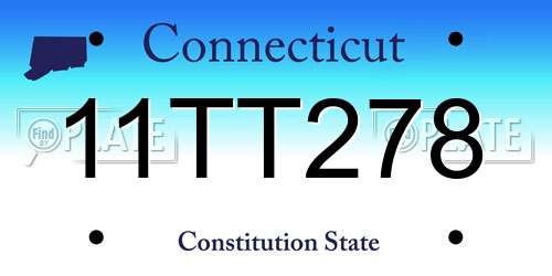 11TT278 Connecticut License Plate