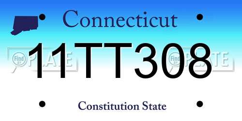 11TT308 Connecticut License Plate