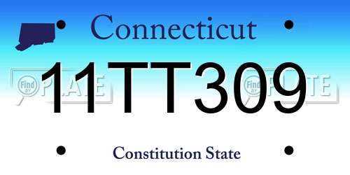 11TT309 Connecticut License Plate
