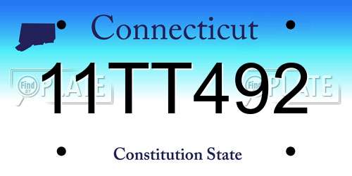 11TT492 Connecticut License Plate