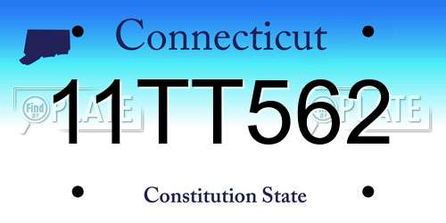 11TT562 Connecticut License Plate